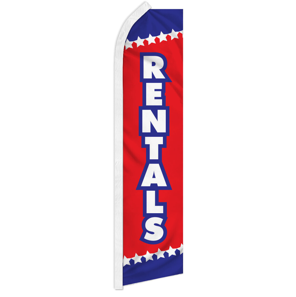 Rentals Swooper Feather Flutter Advertising Flag Real Estate