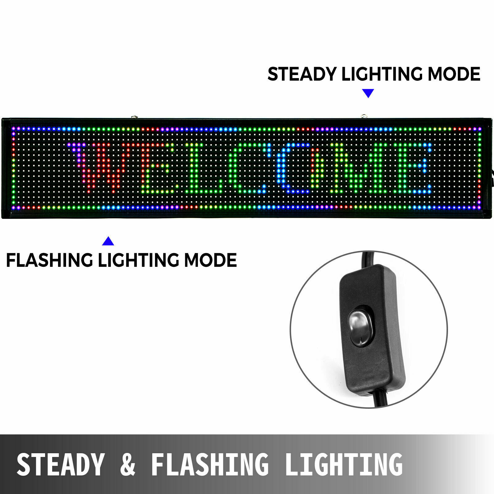40″ x 8″ Programmable LED Scrolling Sign with Seven Colors for Advertising