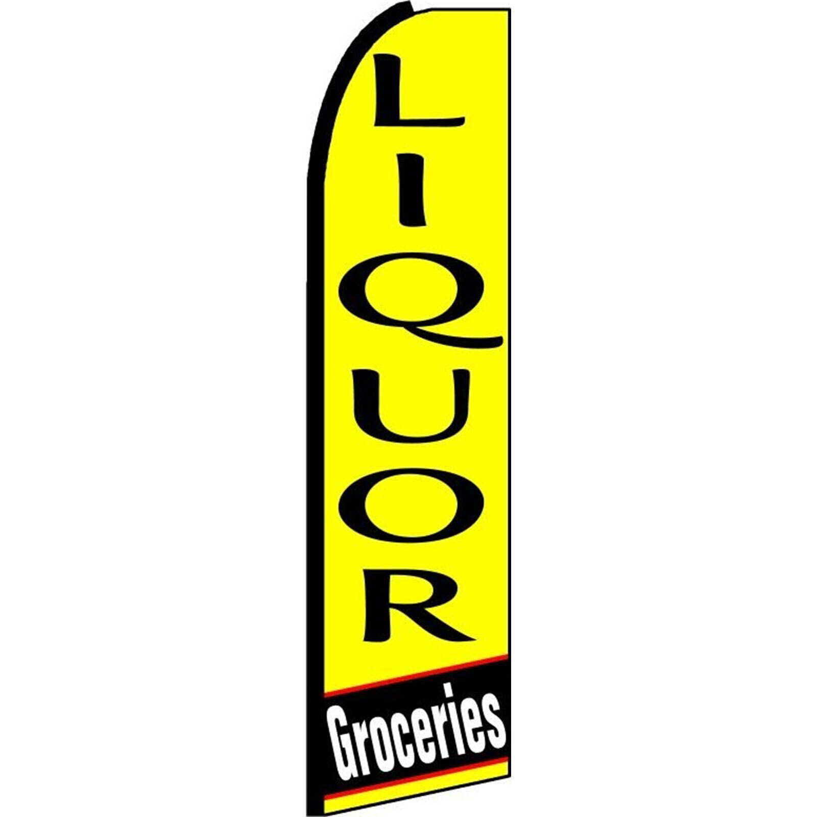 Liquor Groceries 2 1/2 ft X 11 1/2 ft Windless Flag