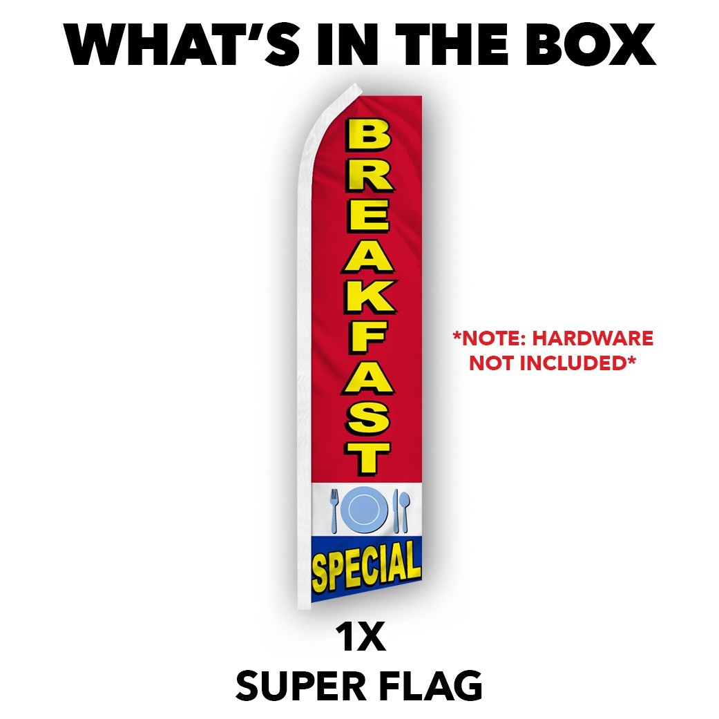Breakfast Special Advertising Swooper Feather Flutter Flag Restaurant Food