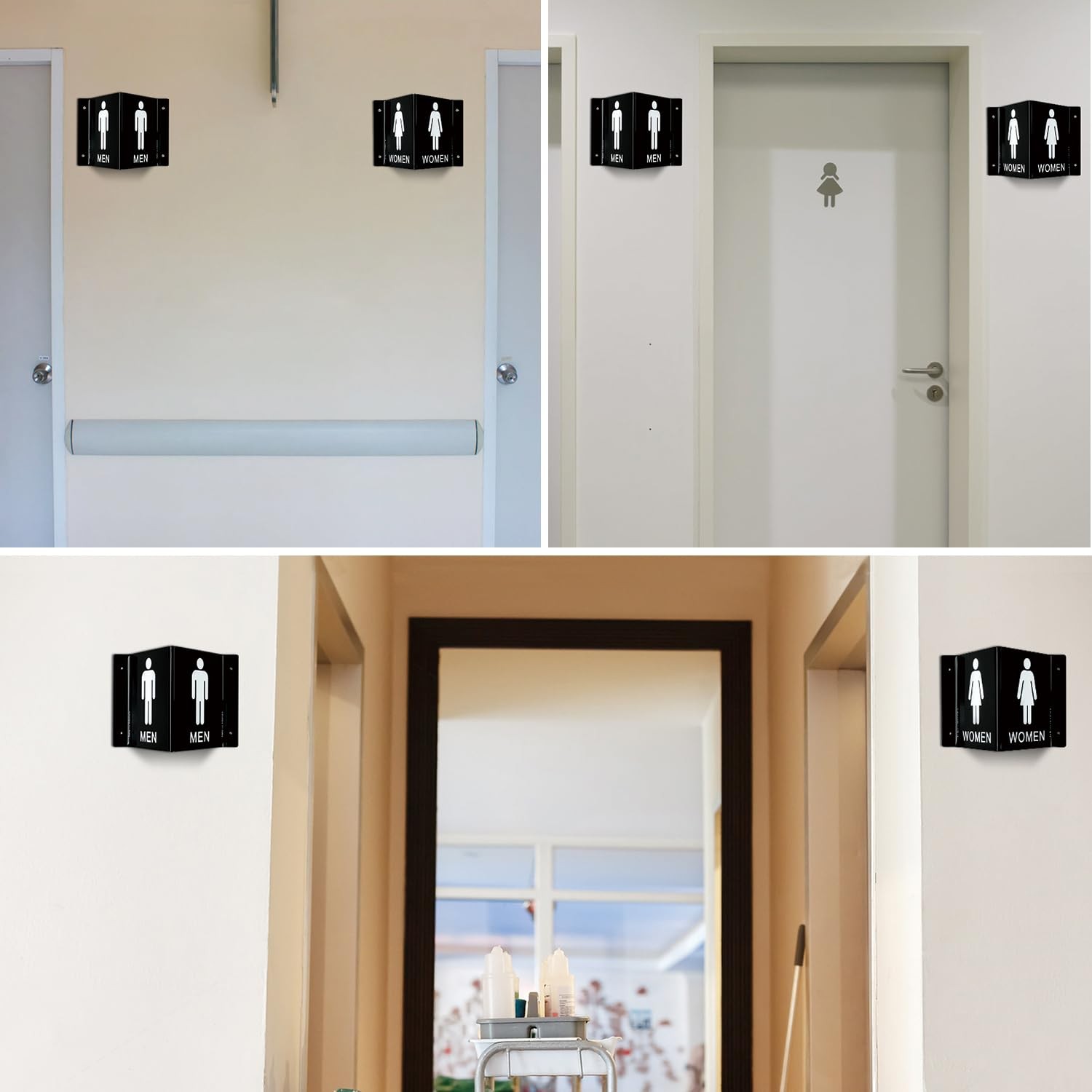 Restroom Sign, Bathroom Signs, (2 Pack) 6 x 8 Inches Acrylic Sign, for Office…