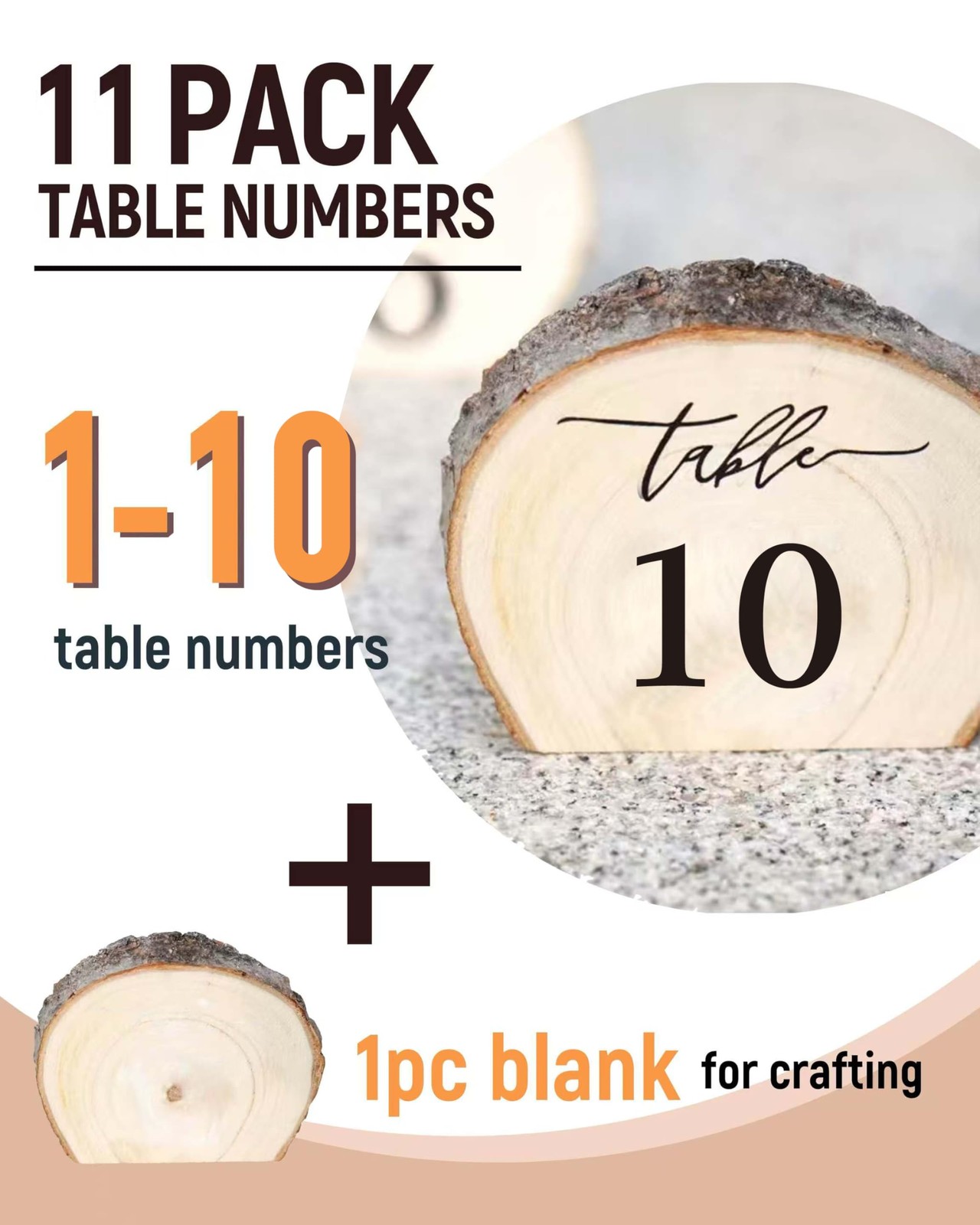 Wooden Table Numbers 110 Wedding Reception Centerpiece Decor Party 10 PCS