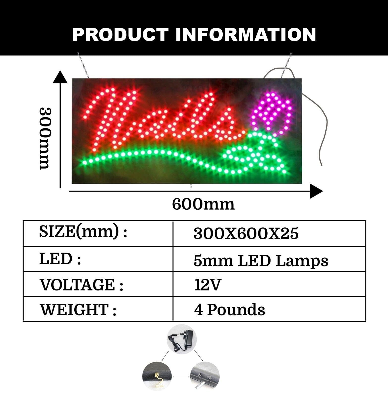 LED Nails Sign for Retail Business Displays | Light Up Sign | 12″H x 24″W x 2″D