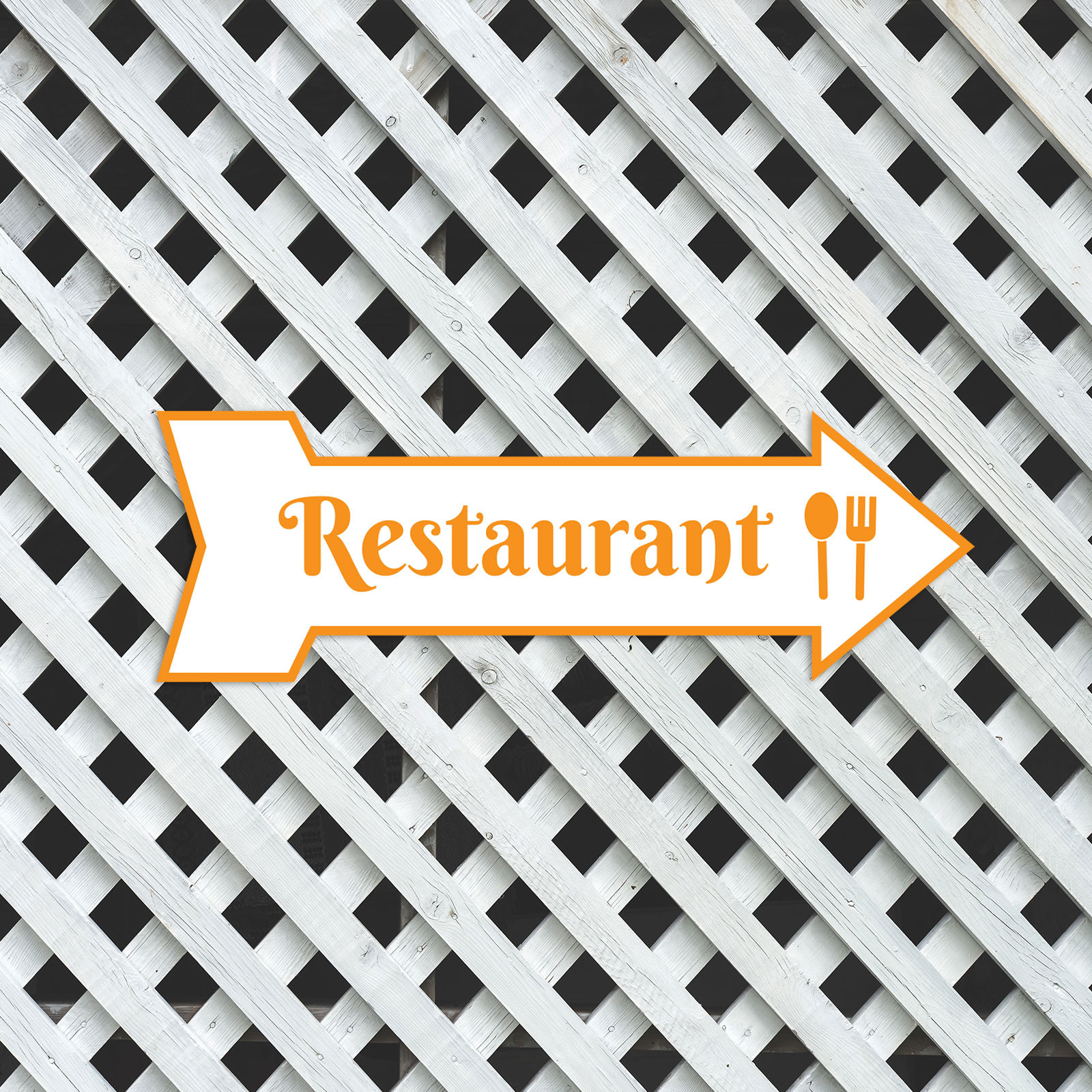 Arrow Shape Restaurant 12×4″ Wall or Door Sign | Public Shop Signage