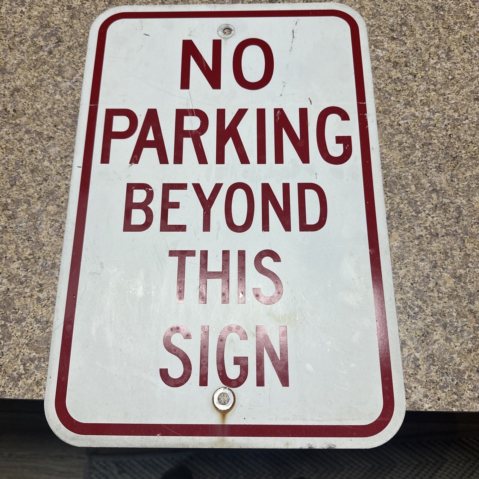 No Parking Beyond This Sign Red Aluminum 1 Lb 4 oz Parking Sign 12 x 18”