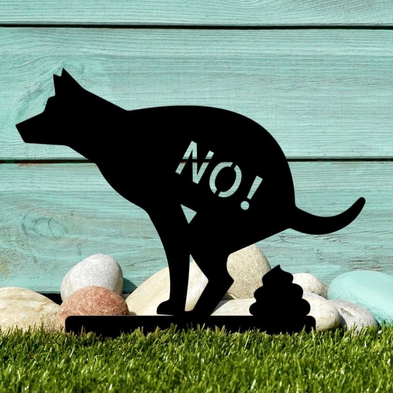 Beautiful Animal Design Garden Warning Sign Metal Yard Lawn Patios Stake Black