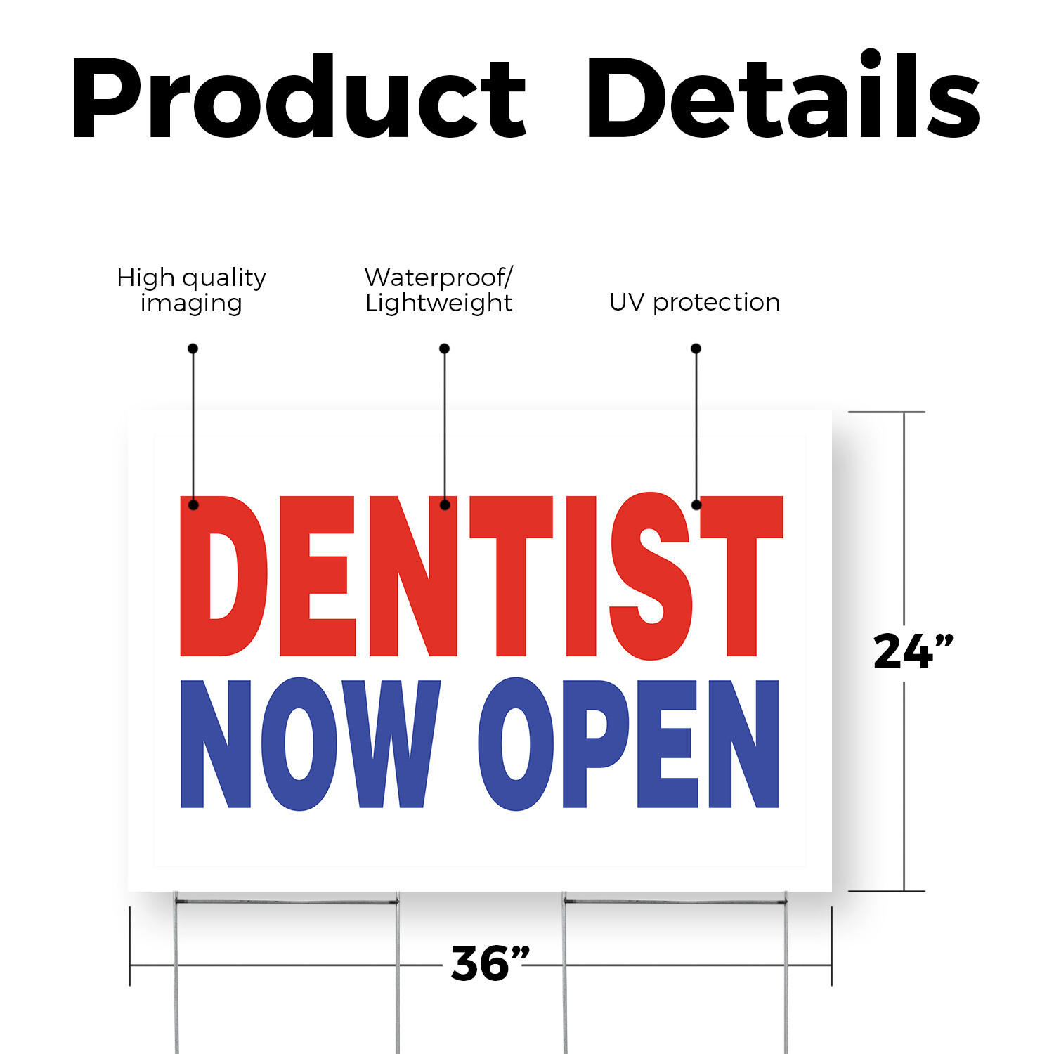 Dentist Now Open Yard Sign New Location, Family Dentistry, Professional Services