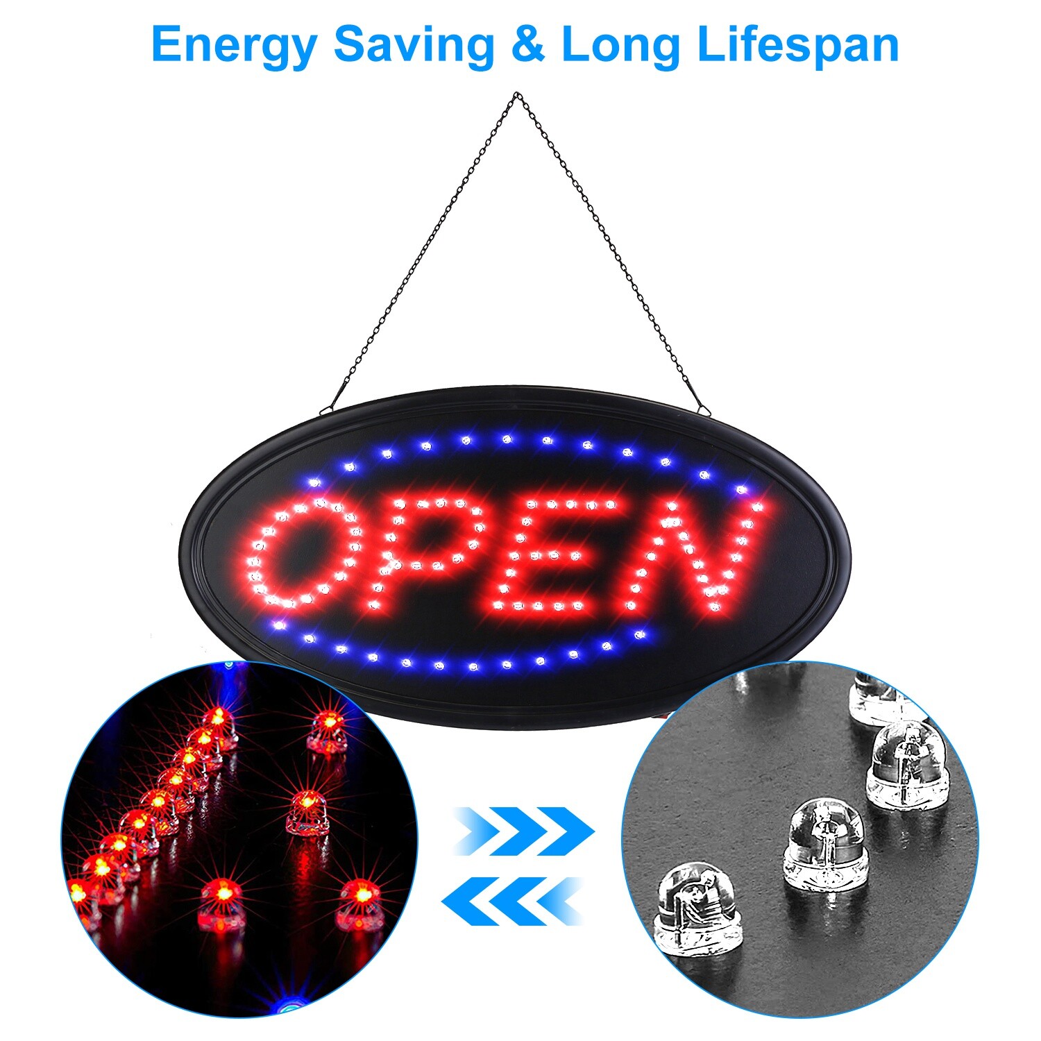 LED Store Café Bar OPEN Business Sign Ultra Bright Neon Light Animated Motion