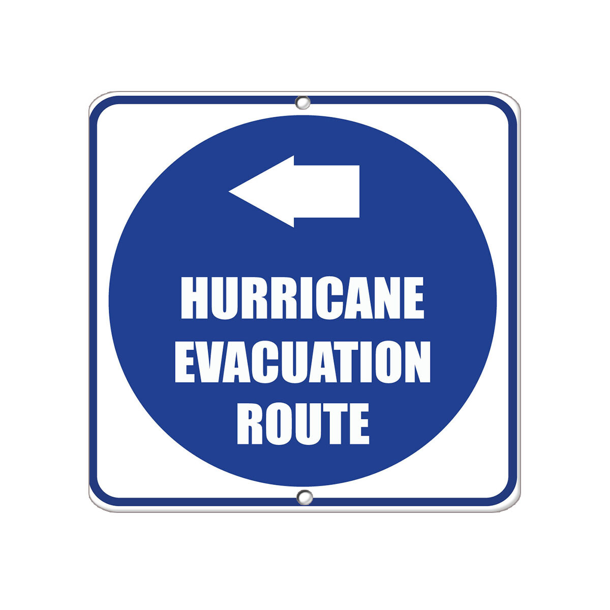 Square Metal Sign Multiple Sizes Hurricane Evacuation Route Left Arrow Hazard