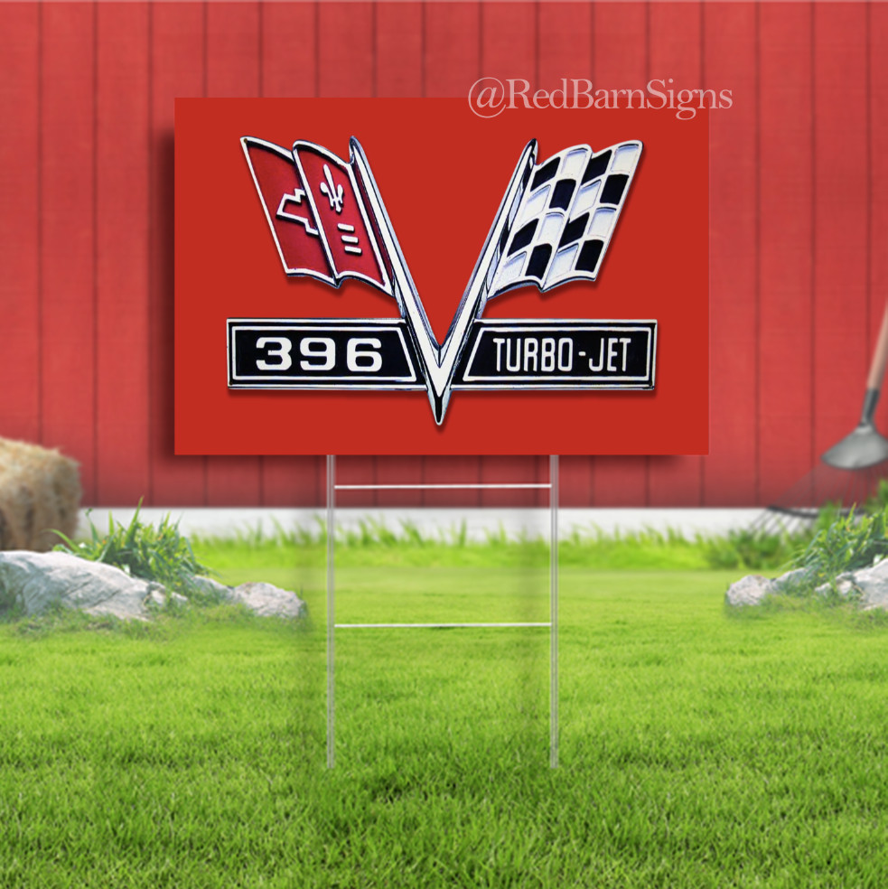 1966 Chevelle Super Sport (SS) 396 Indoor Outdoor Yard Sign with metal stakes