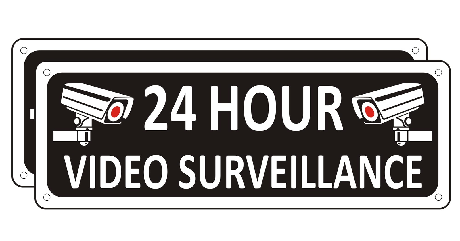 (2 Pack) Heavy-duty Video Surveillance Signs Outdoor, 10″ x 3.5″ Metal