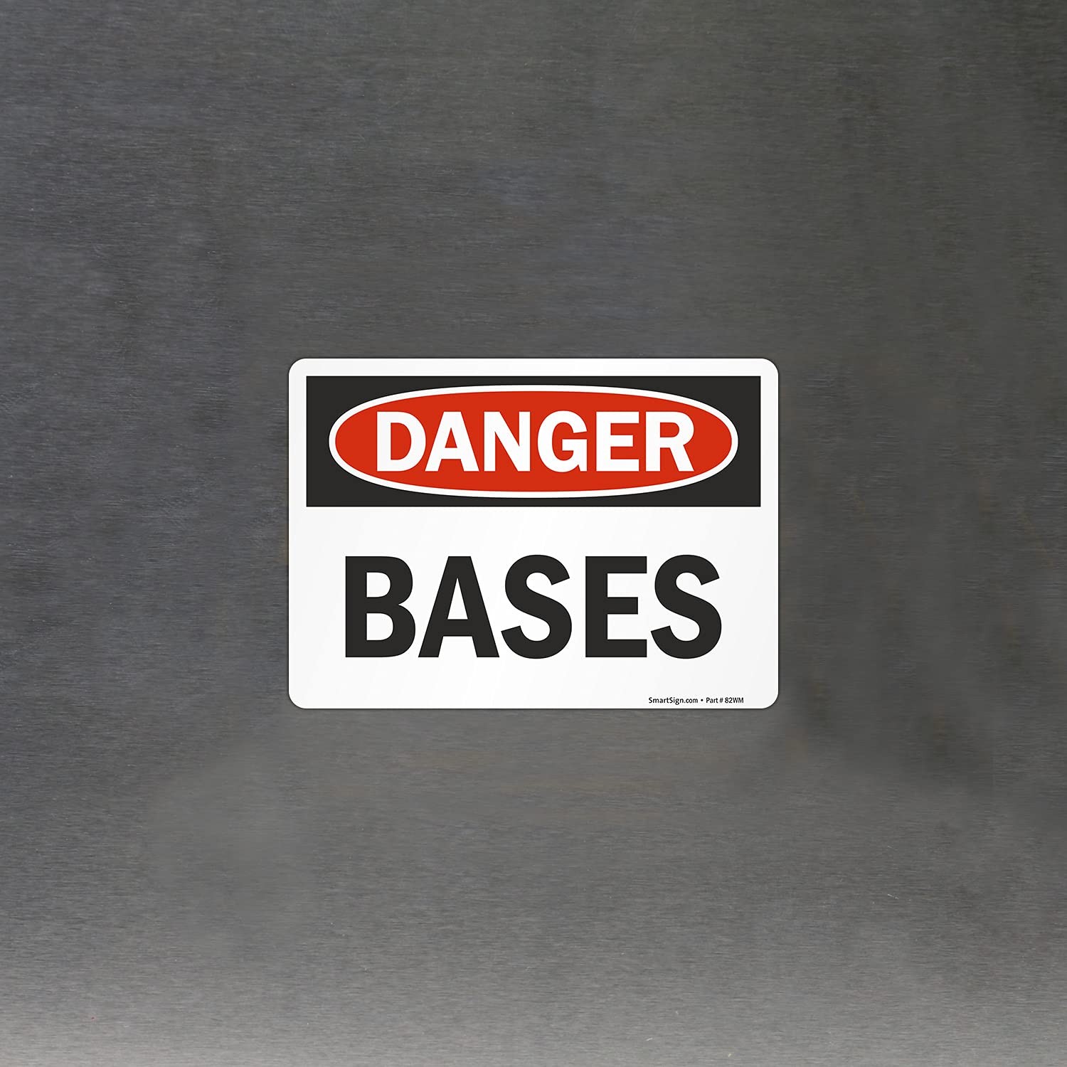 Danger Bases Label 5×7 Inch Laminated Vinyl Decal Sticker Safety Signage
