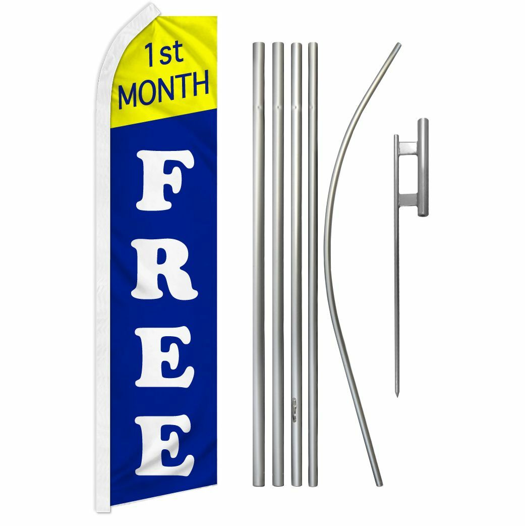 1ST MONTH FREE Advertising Super Flag & Pole Kit buy lease rent sell