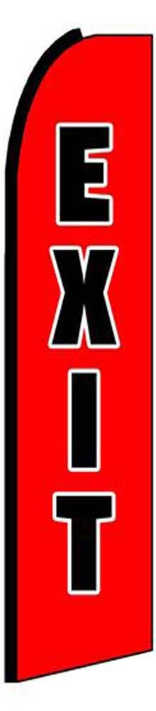 Exit Flutter Swooper Flag Advertising Sign 3’ Wide Banner Only
