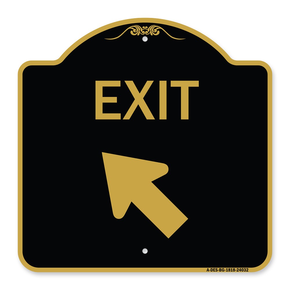 Designer Series – Exit Sign Exit with Left Arrow Heavy Gauge Aluminum