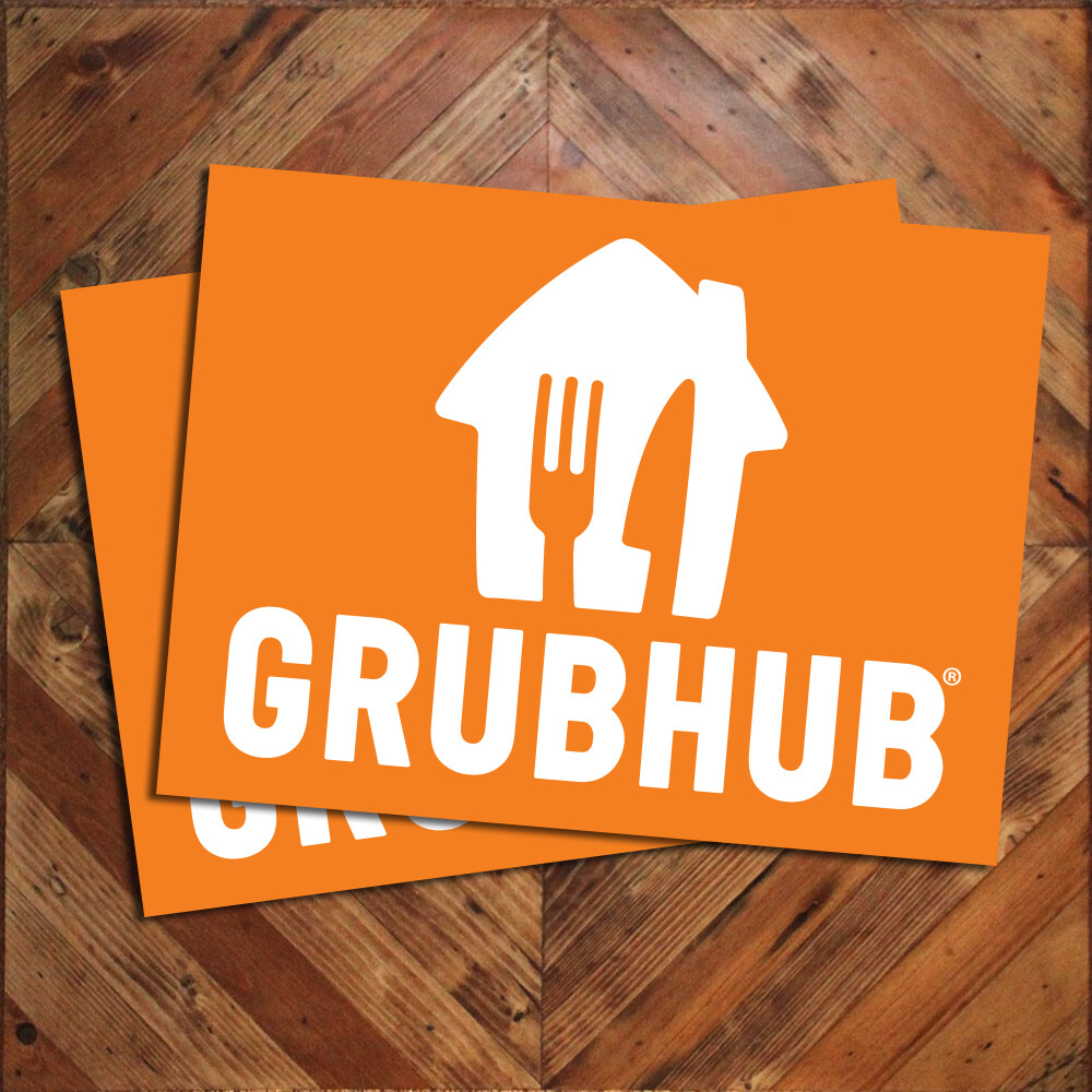For GRUBHUB Brand Exposure Pair of Car Door Magnet Signs Food Delivery Service