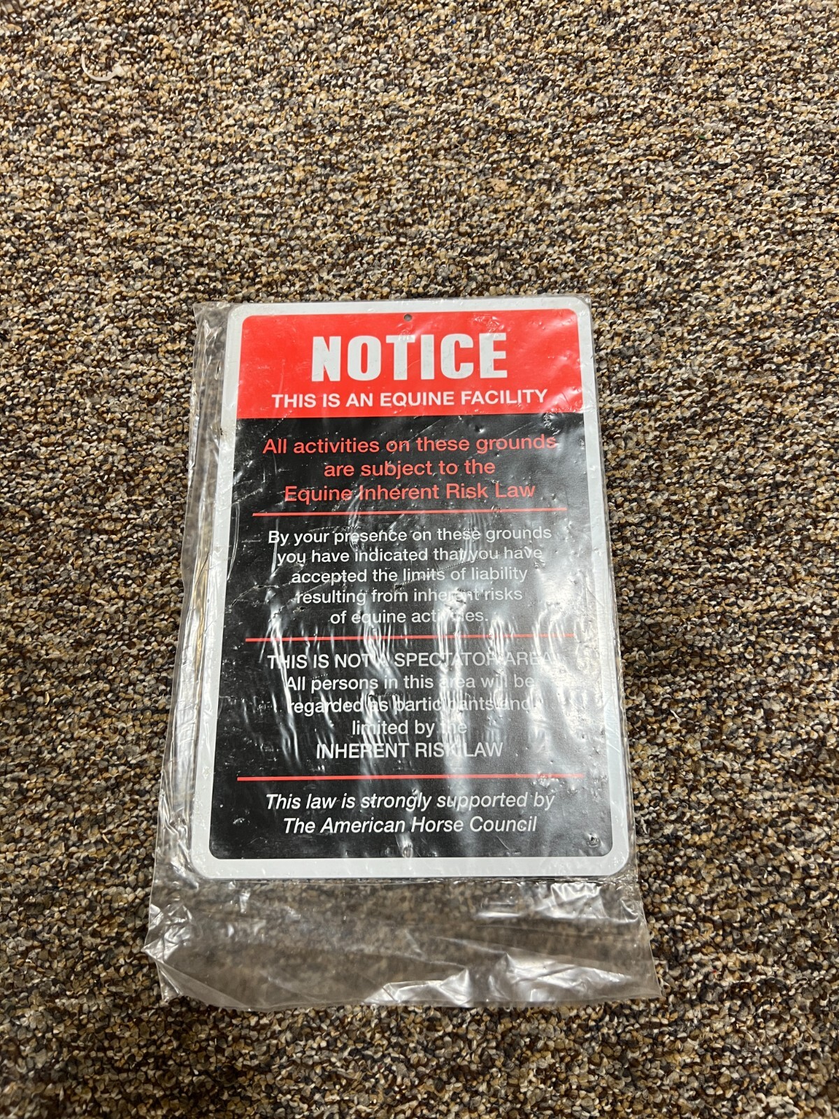 (QTY 4) StickerPirate 12x8Notice This Is an Equine Facility Aluminum Sign NS407
