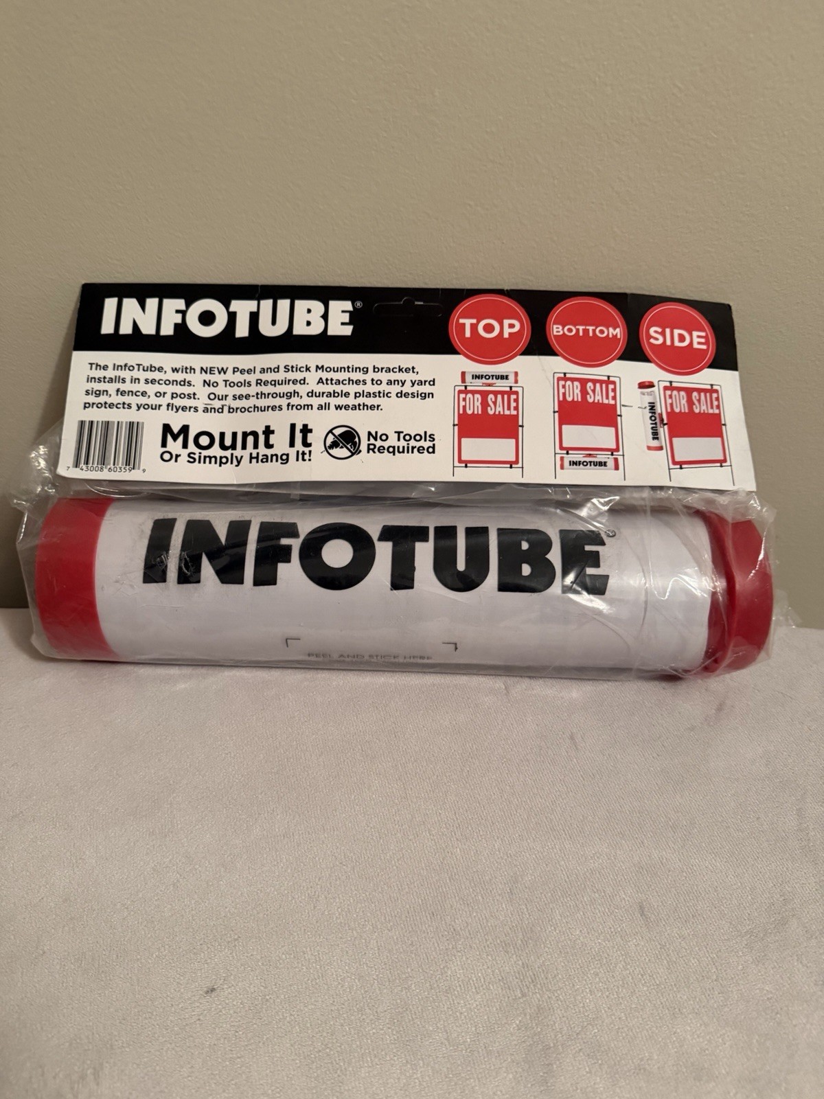 INFOTUBE Exterior Sign Holder Plastic White Red Black Weather Resistant Durable