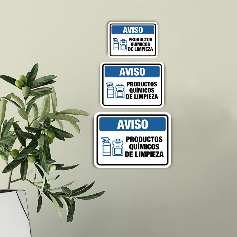 Classic Framed Plus Aviso Productos Químicos de Limpieza Door or Wall Sign