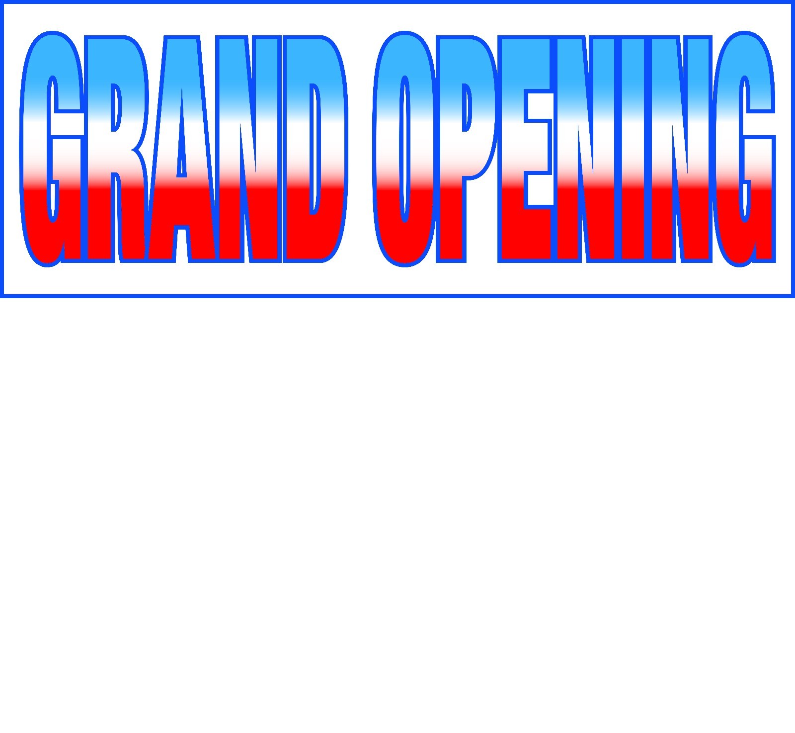 Grand Opening Red White & Blue Banner 48″x120″ (4’x10′) Free Shipping/Customizat