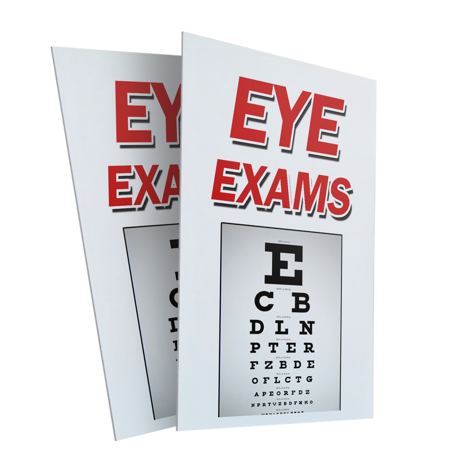 Eye Exams 24″ x 36″ 2 Pack Of Store Sign Plastic Or Decal