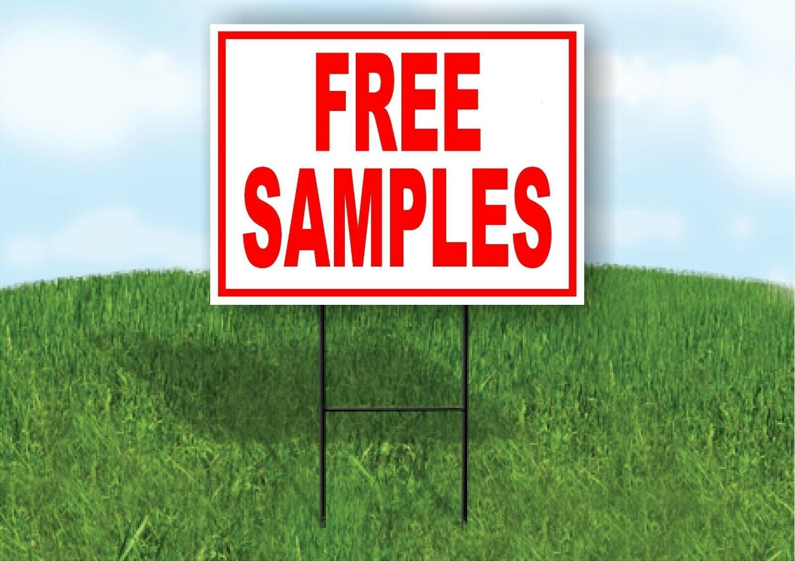 Free Samples RED Yard Sign Road with Stand LAWN SIGN