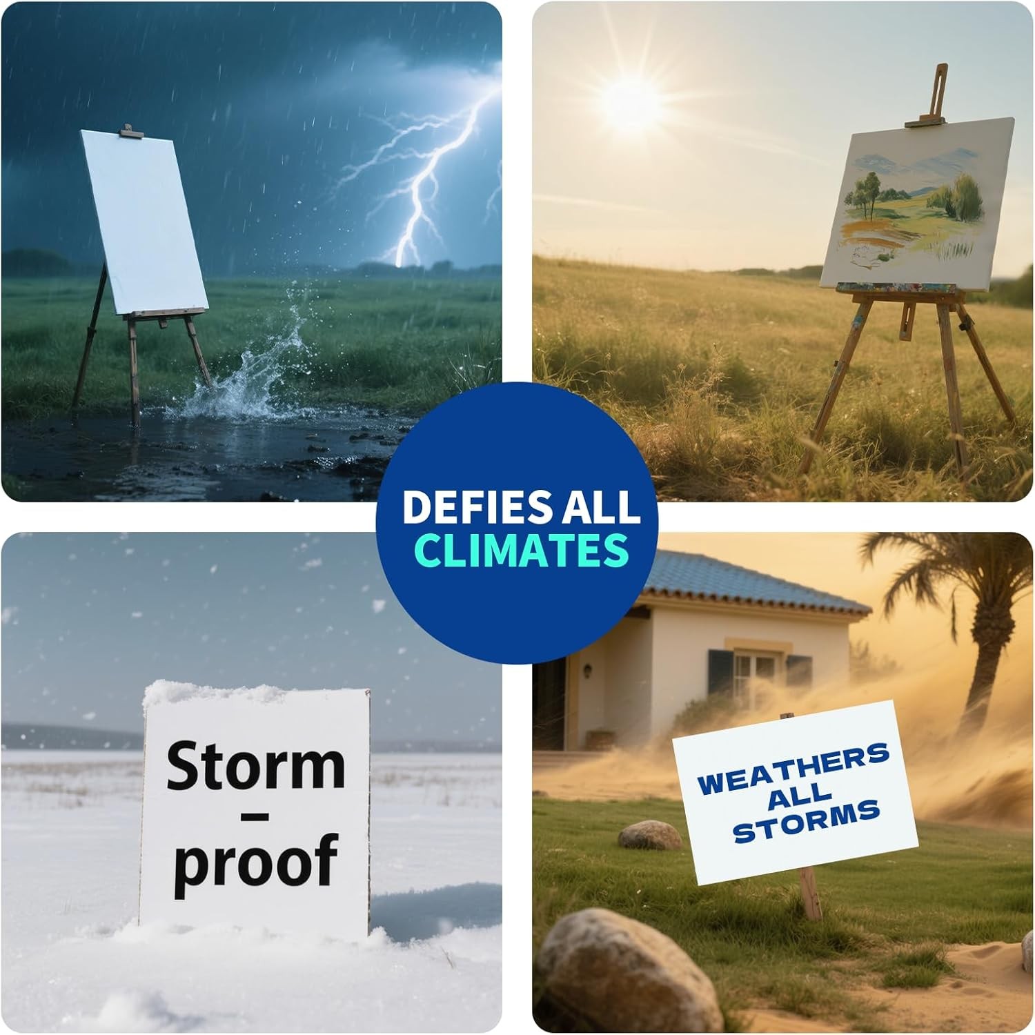 WENWELL 20 Pack Large Blank Yard Signs with 18 x 24″,Corrugated Plastic Board fo
