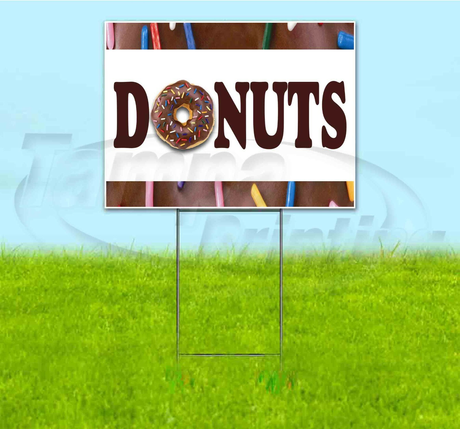 DONUTS 18×24 Yard Sign WITH STAKE Corrugated Bandit USA BUSINESS TREAT