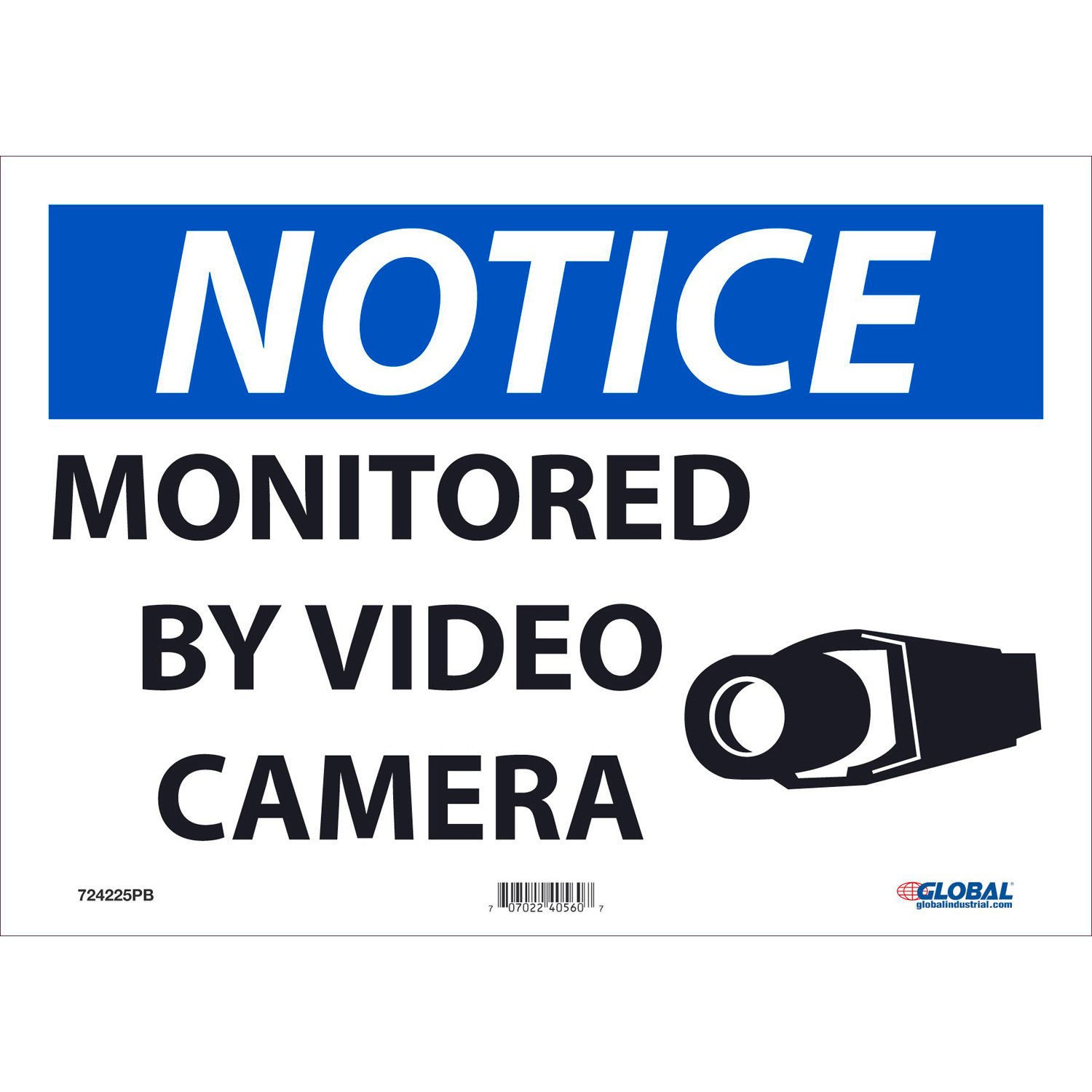 Notice Monitored By Video Camera Sign 10″X14″ Adhesive Backed Vinyl