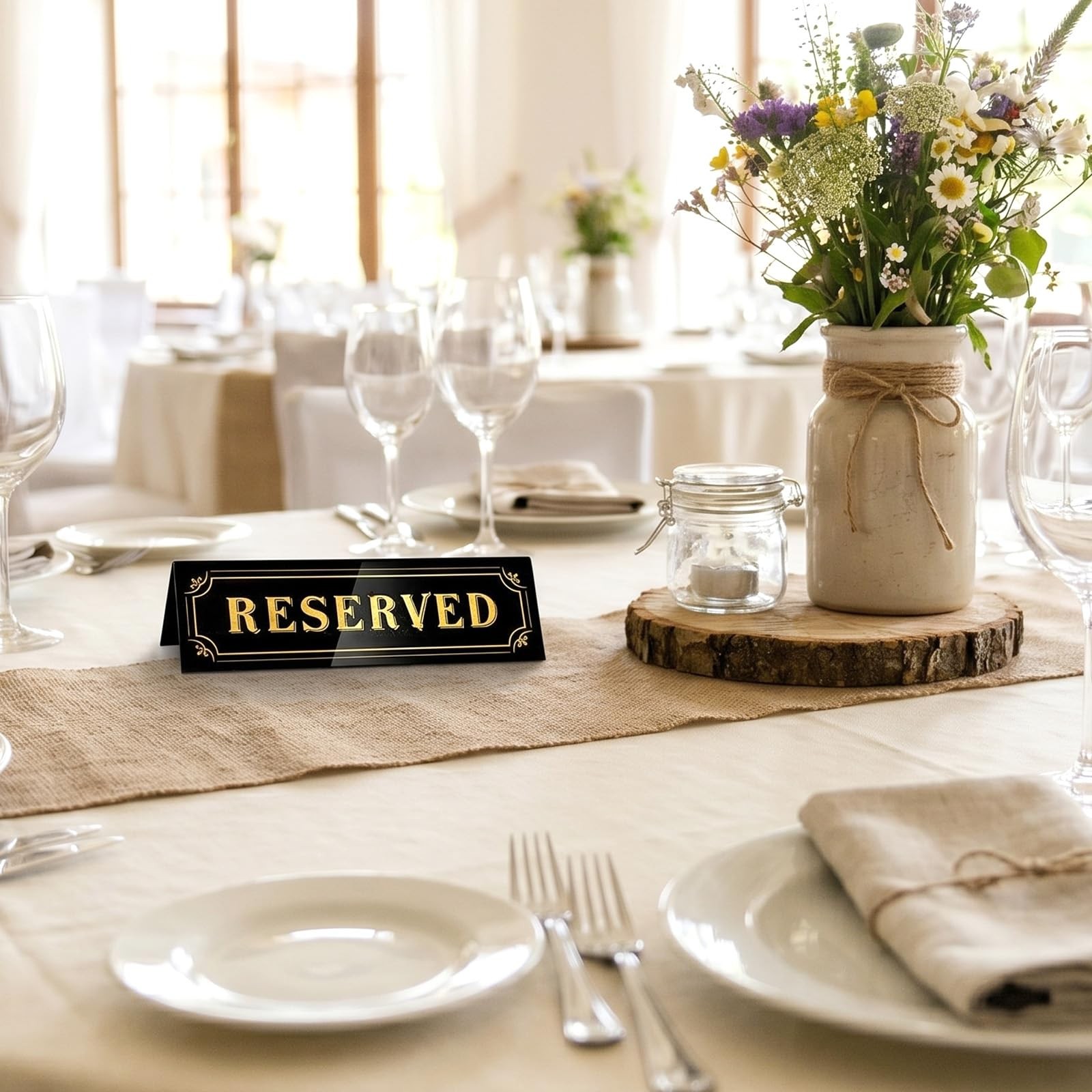 20 PCS Acrylic Reserved Table Signs 6×1.8 Inch DoubleSided Seating Cards