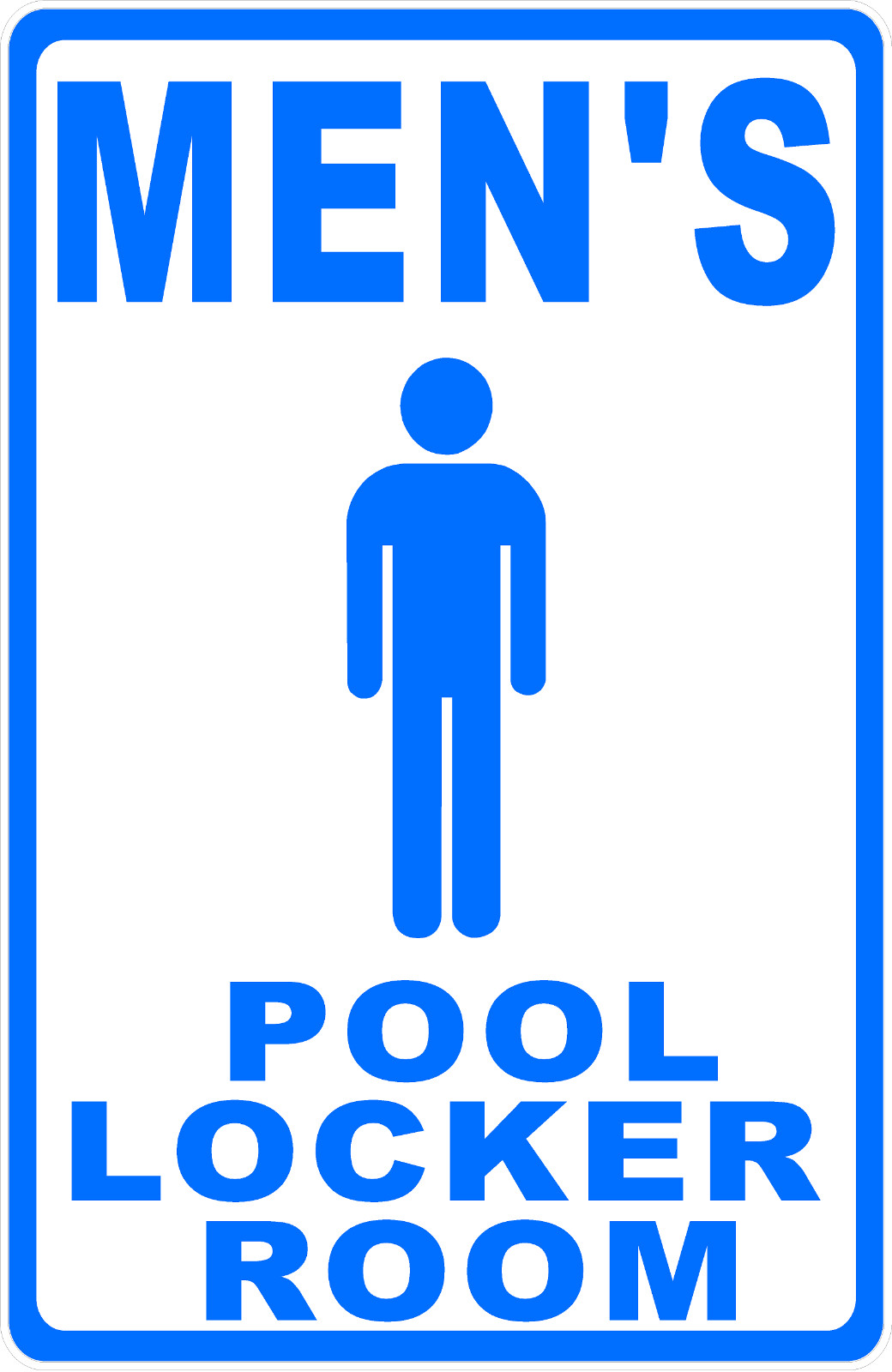 Men’s Pool Locker Room Sign. Size Options