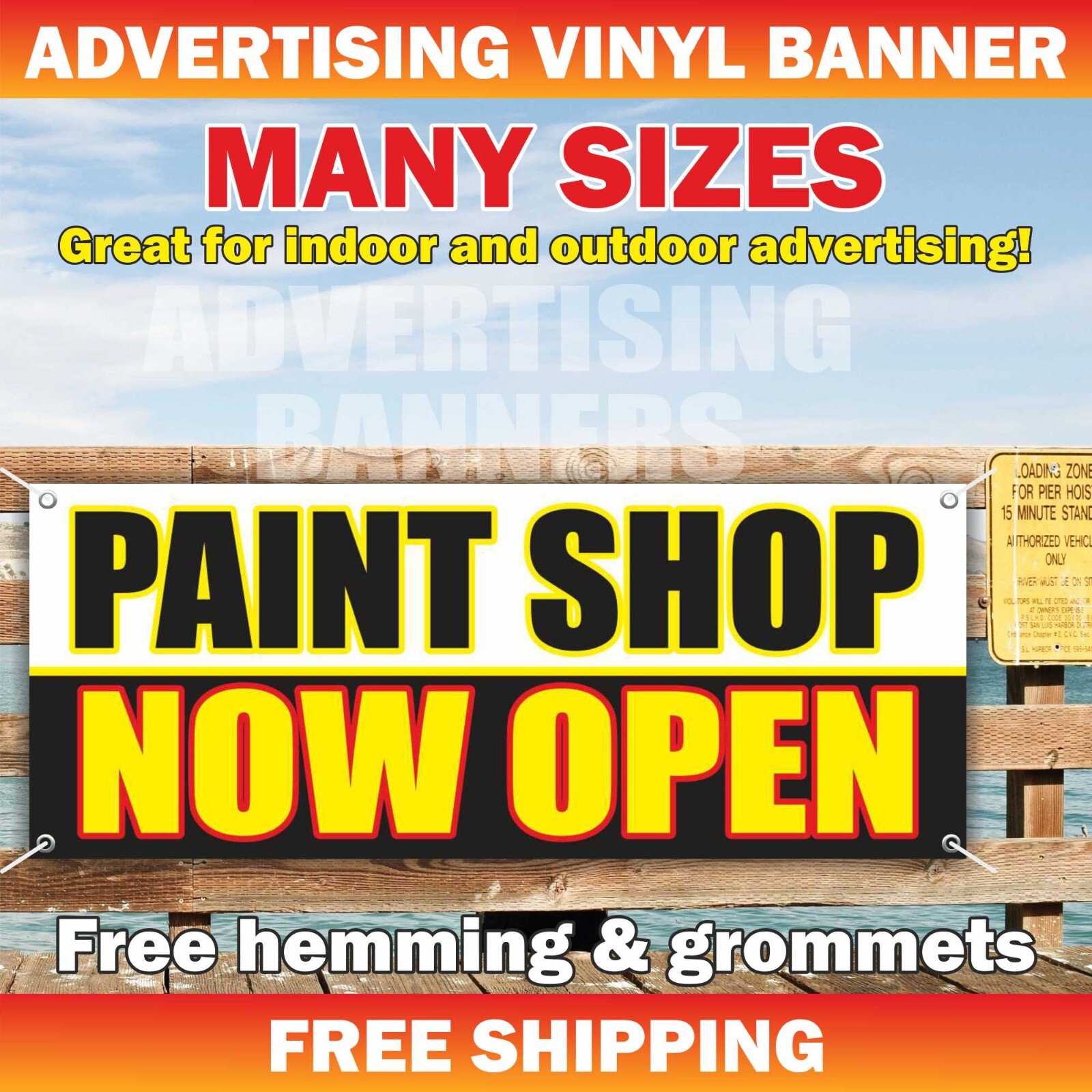 PAINT SHOP OPEN Advertising Banner Vinyl Sign Auto Car Service Mechanic Repair