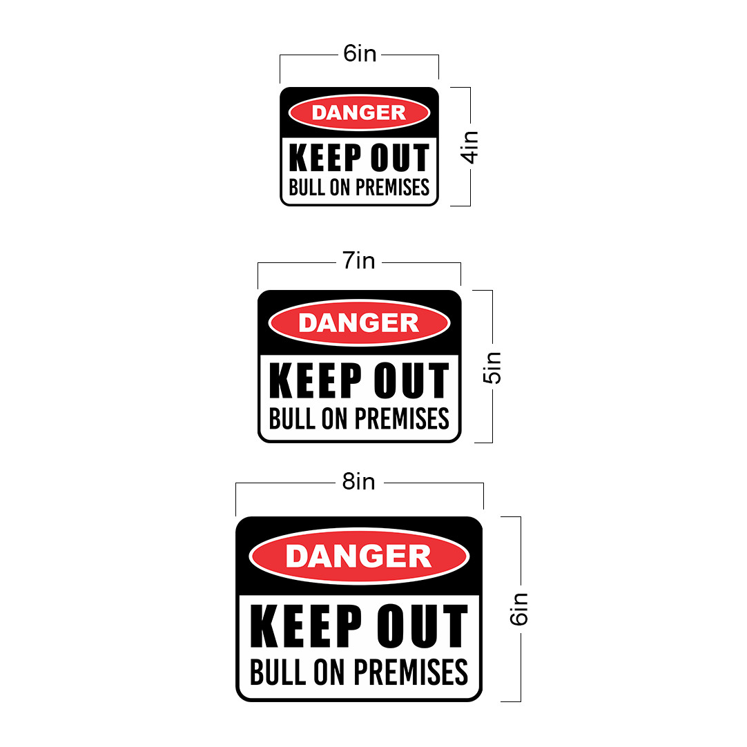 Classic Framed Plus Danger Keep Out Bull On Premises Wall or Door Sign