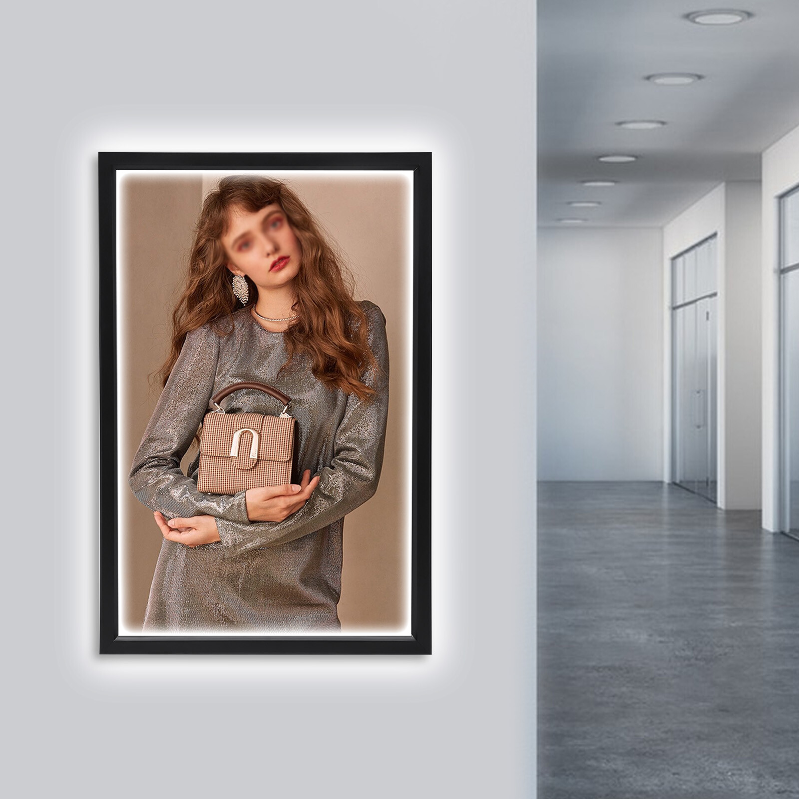 23.6×35.8in LED Backlit Movie Poster Art Picture Frame Light Box Wall Mount