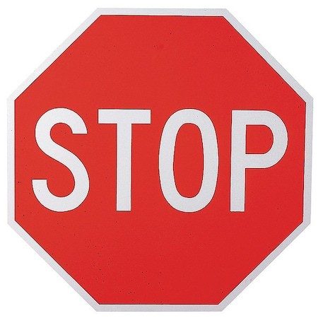 Lyle R1-1-30Da Stop Sign, 30″ W, 30″ H, Aluminum, Red