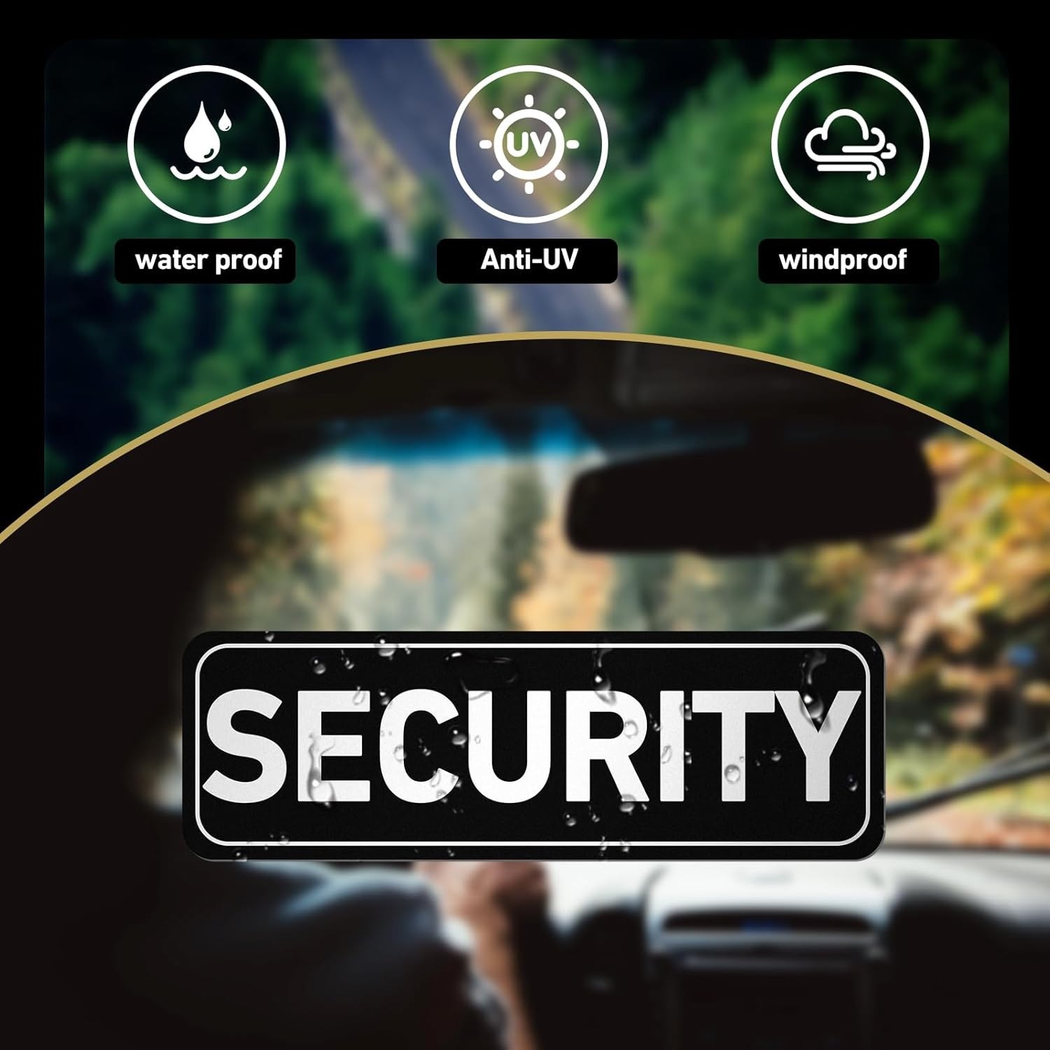 Reflective Security Car Magnetic Signs 4-Pack