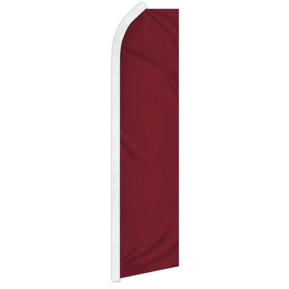 Burgundy Swooper Flutter Feather Advertising Blank Solid Color Banner Flag