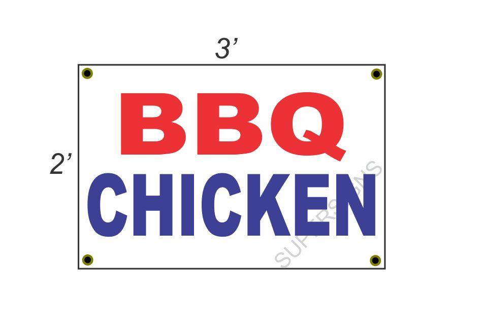 2×3 BBQ CHICKEN Red White & Blue Banner Sign NEW Discount Size & Price