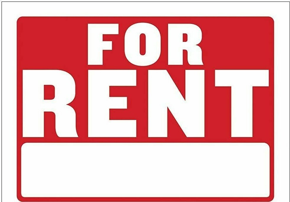 2 For Rent Sign Door, Car, House, Boat Red & White, (12″ x 8″)