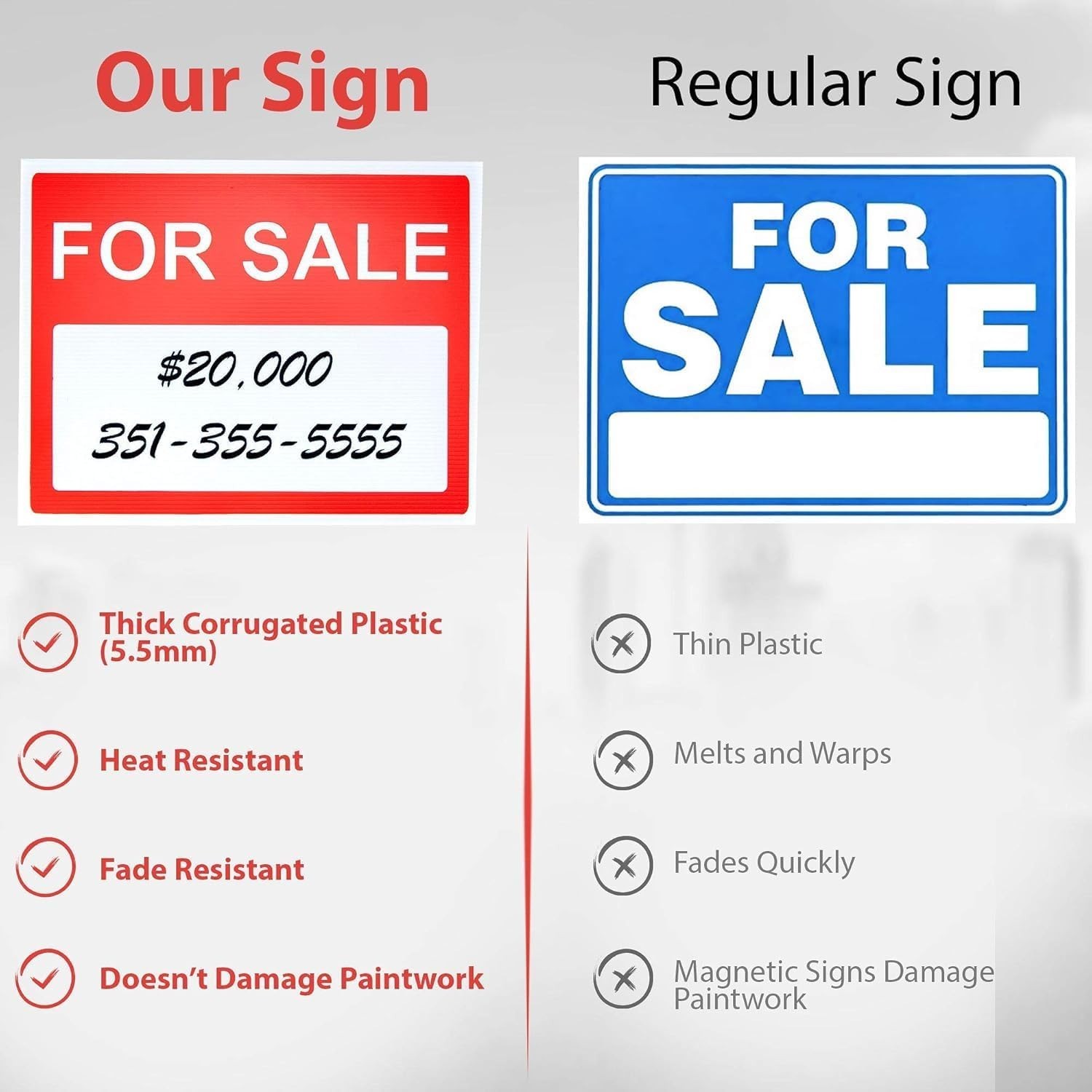 Professional Outdoor Vehicle Sale Signs, 10 Pack