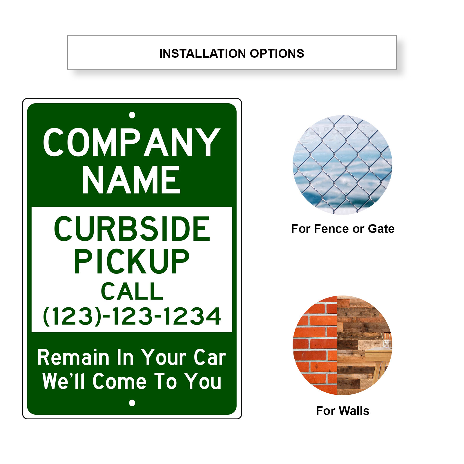 Custom Sign Curbside Pickup Custom Number Name Personalized Aluminum Metal Sign