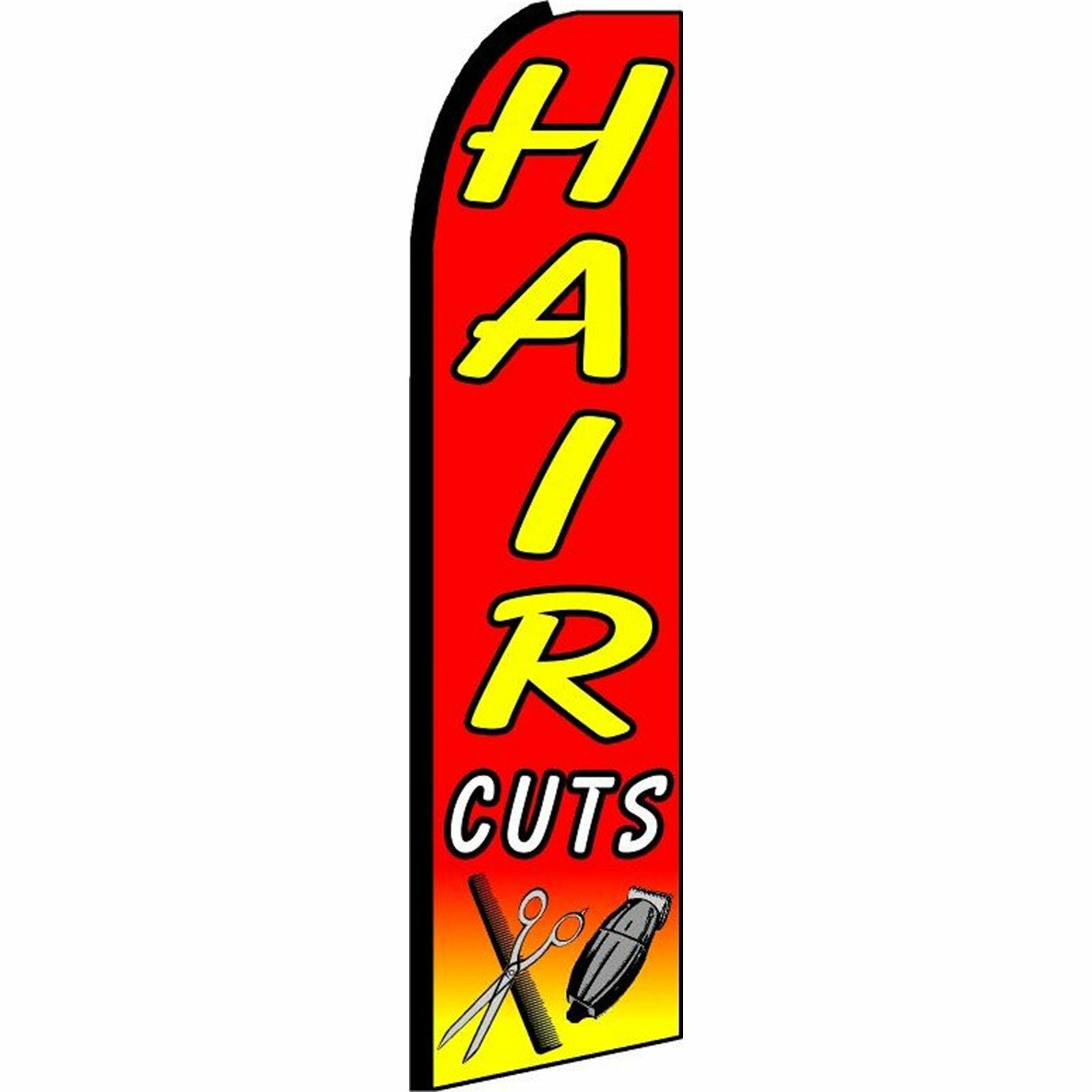 Hair Cuts Flag Flutter Feather Banner Swooper Advertising Bundle Kit COMPLETE