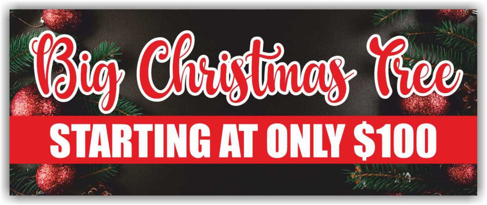 BIG CHRISTMAS TREE Advertising Banner Vinyl Mesh Sign Xmas Live Tree Fir Sale