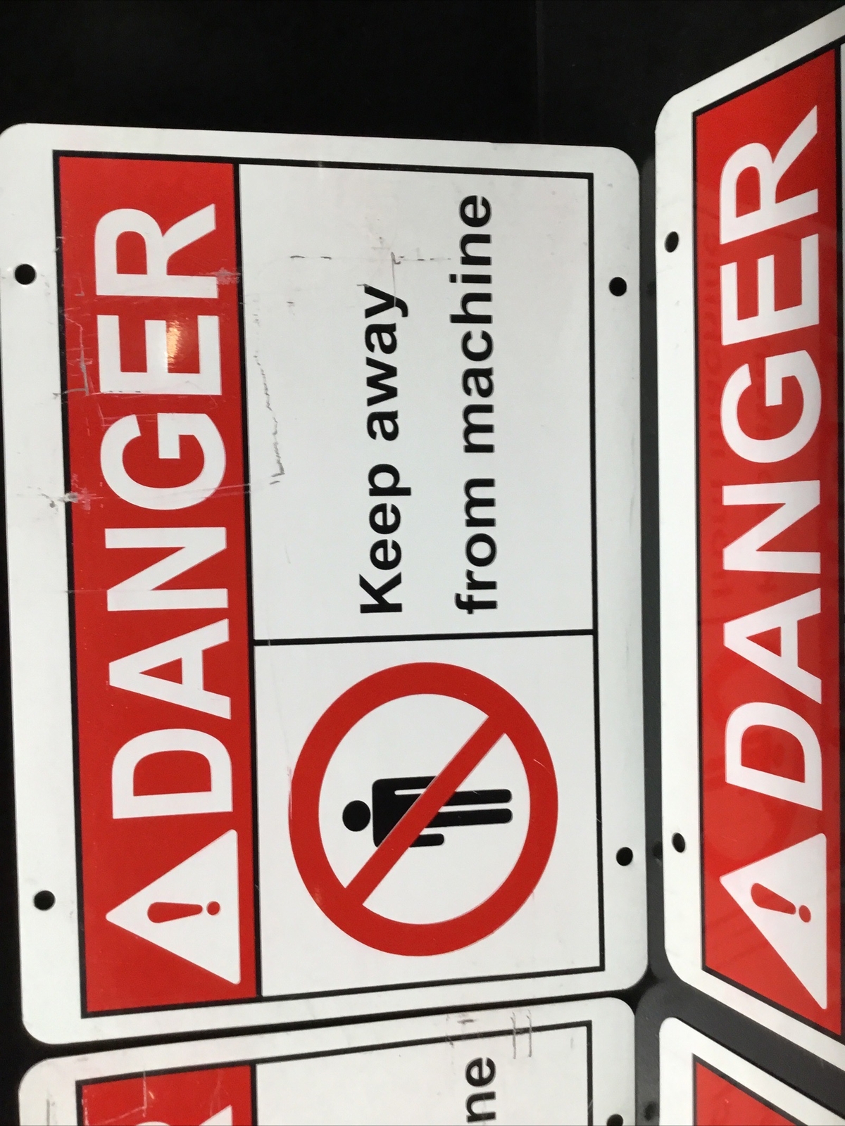 Keep Away From Machine Danger Sign Lot Of 4 14×10 #911J87