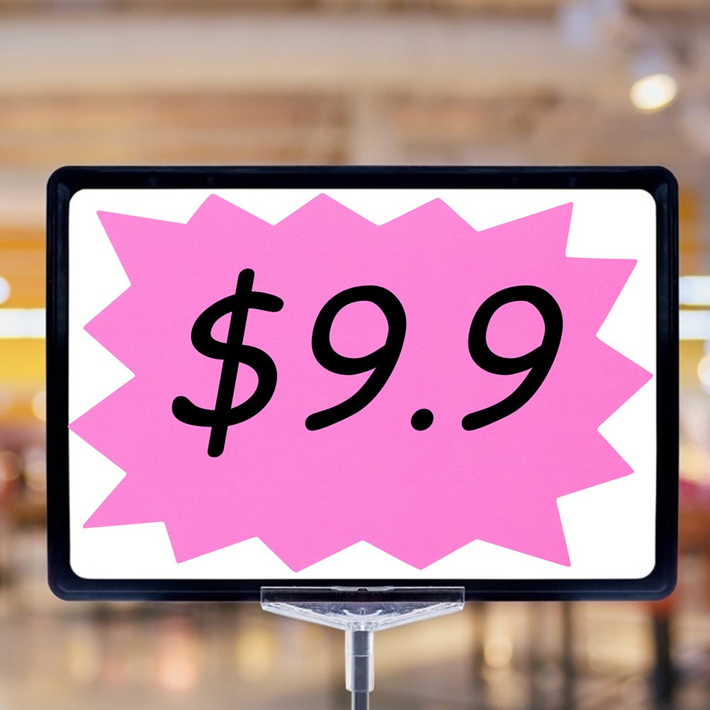 100 Pcs Price Signs for Retail Store Label Stickers Bright Sale Fluorescent
