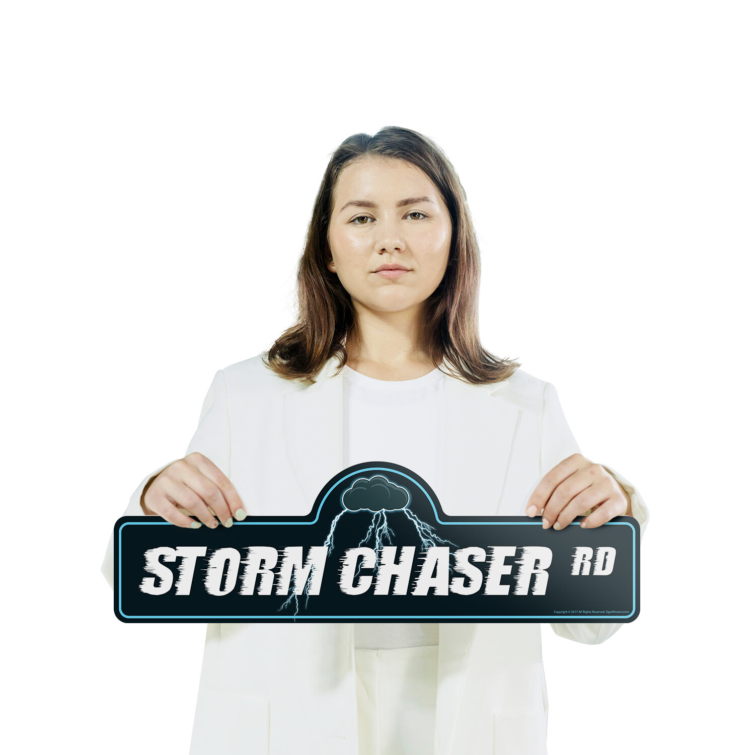 Storm Chaser (3 Pack) Plastic Street Sign Crossing Warning Vintage Rustic Beware