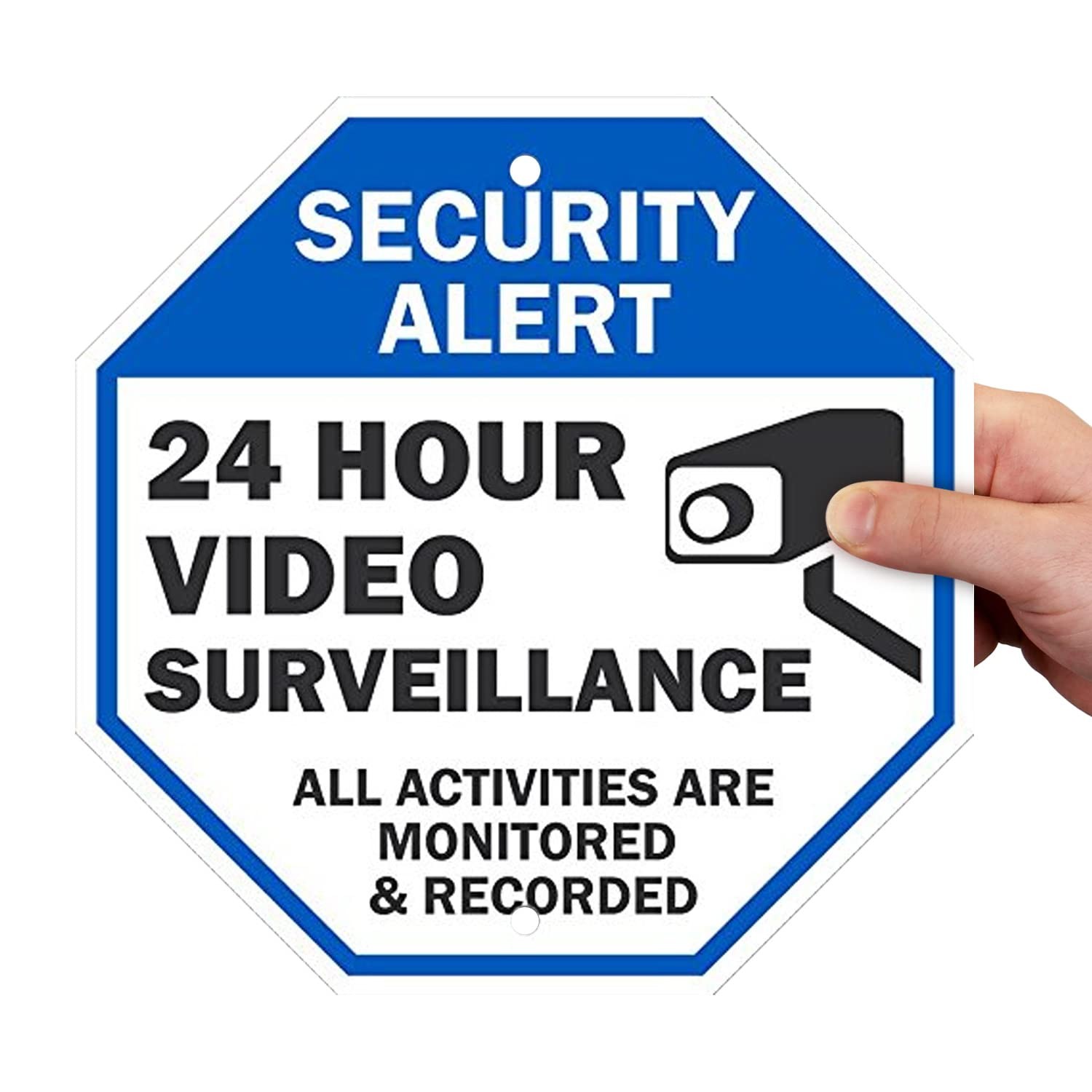 Security Alert 24 Hour Video Surveillance All Monitored 10×10 Inch Sign