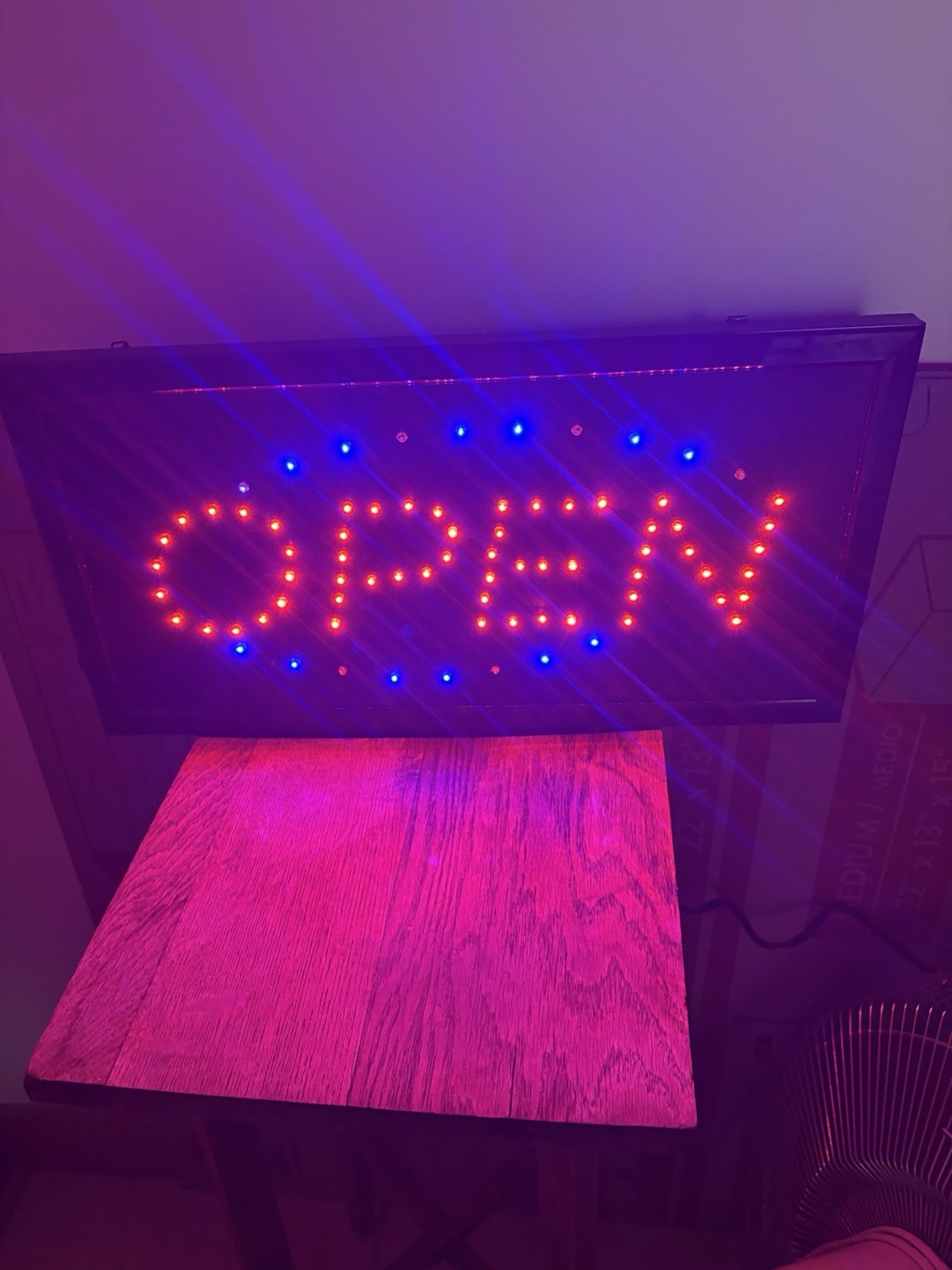 Latest 2017 Ulta Bright Animated LED Neon Light Open Sign Running Blue LED 730