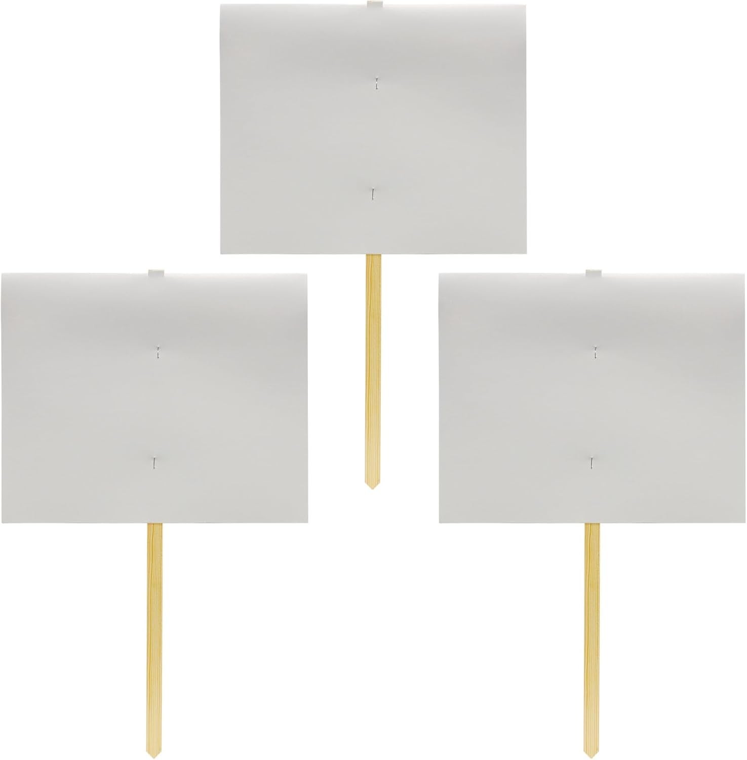 Beistle Blank Yard Signs – 3 Pack, Double-Sided White Signs on 24-Inch Pine St