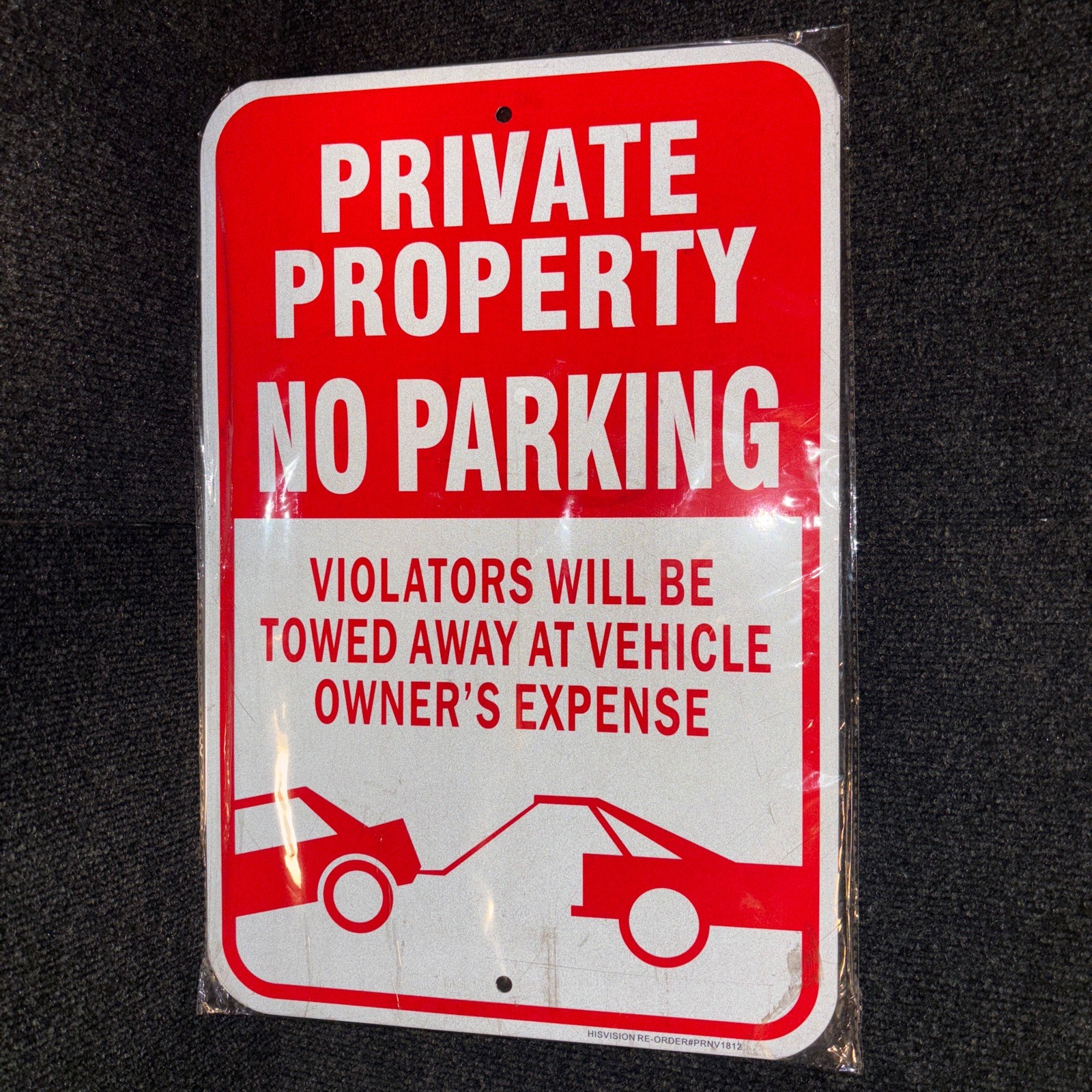 Private Property/ No Parking Violators Towed Metal Sign (12” x 18”in) Large Sign